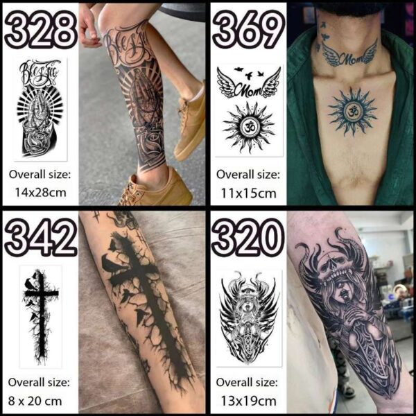 Herbal tattoo stickers, geisha flower legs, big arms, juice simulation, semi permanent, non reflective, non washable, waterproof, long-lasting, female and male - Image 2